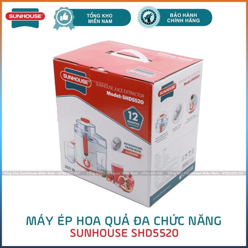 Máy ép nước hoa quả Sunhouse SHD5520 - 260W